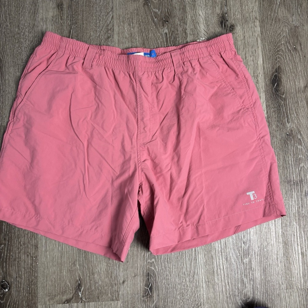 Southern Tide Men's XL Resort Coral T3 Tide To Trail‎ 6" Swim Trunks 2782